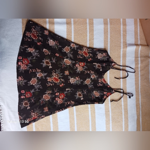 Floral printed spaghetti strap boho mini dress. Sz:S.color brown Forever 21 - Picture 5 of 7